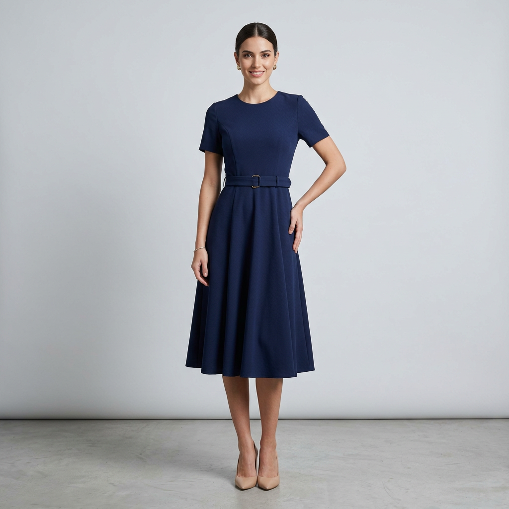 Elegante Vestido Cocktail Figl Beige