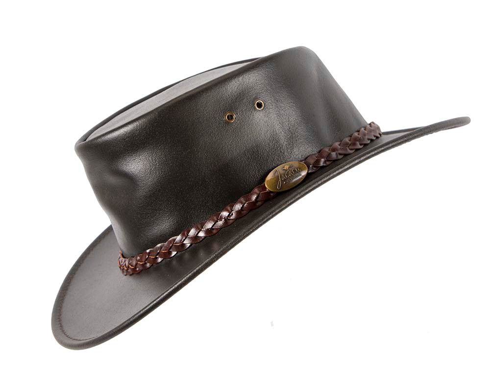 Brown Australian Waxed Leather Bush Outback Jacaru Hat-1