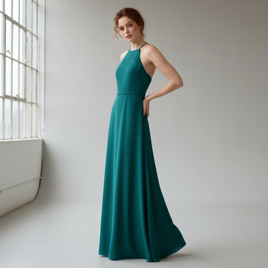Vestido Largo Esmeralda Berenice Elegante Ceylan Bcn - VESTIDOS LARGOS - vista 4 (XS)