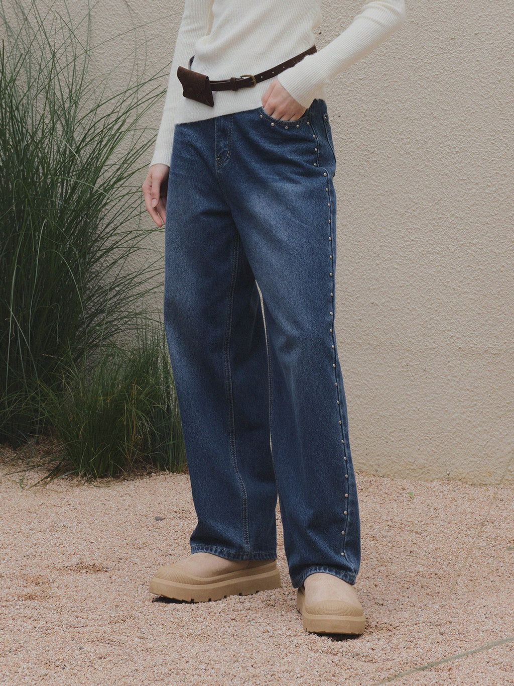Idris| Pantalon denim ancho casual