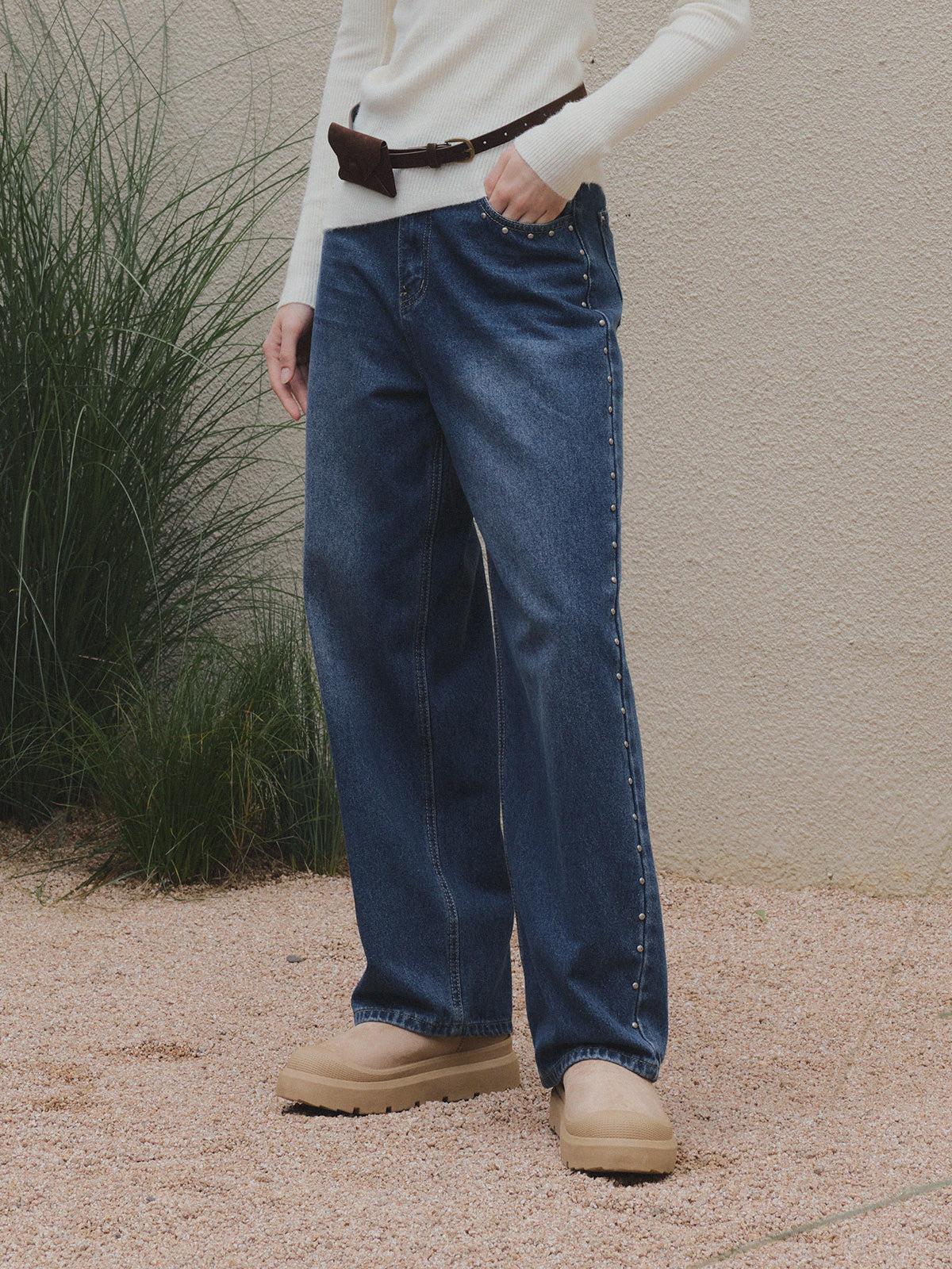 Idris| Pantalon denim ancho casual