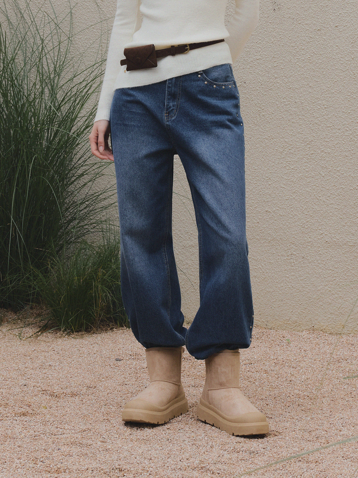 Idris| Pantalon denim ancho casual