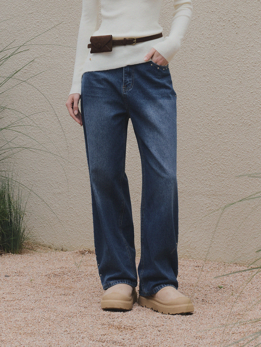 Idris| Pantalon denim ancho casual