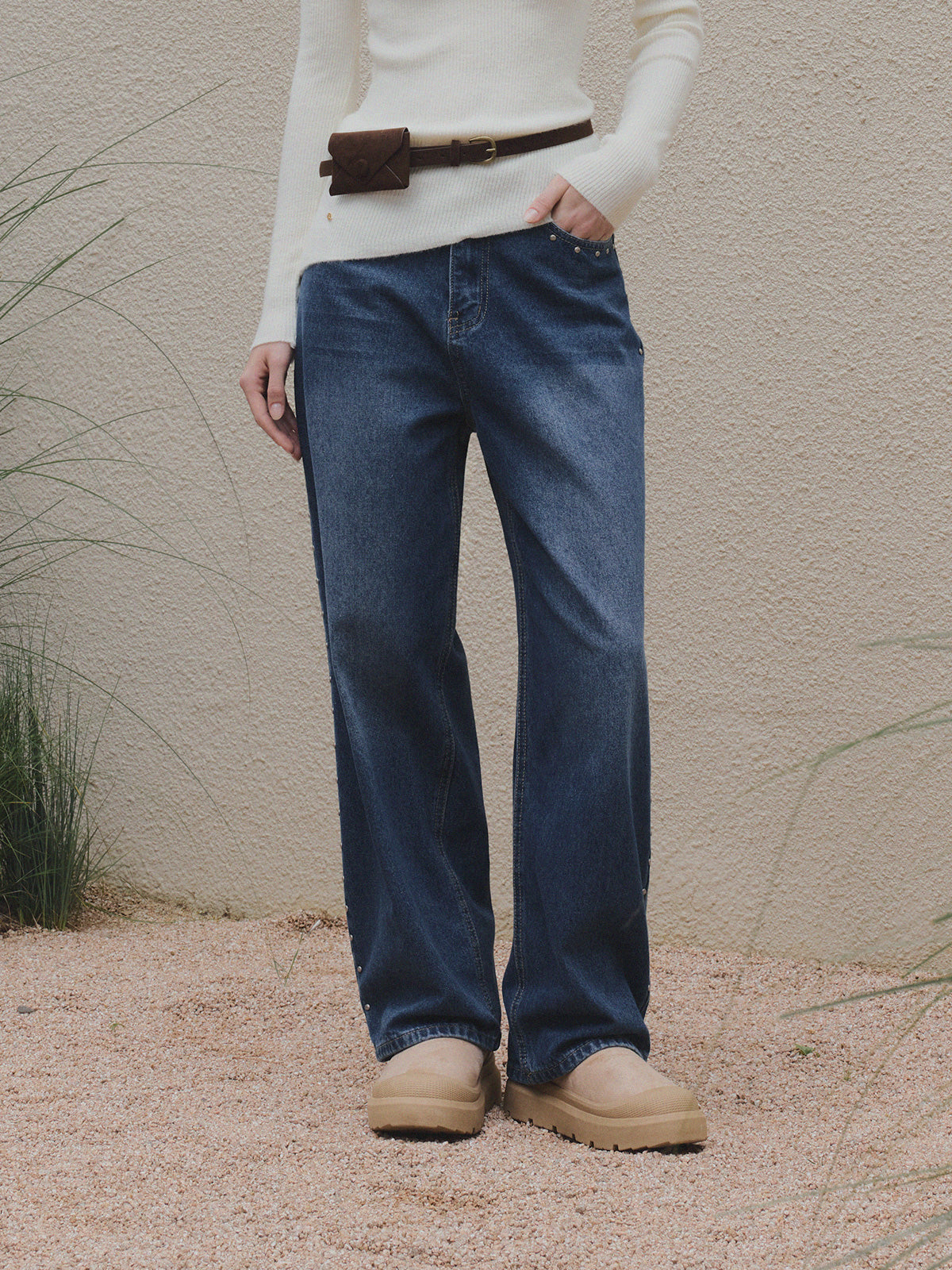 Idris| Pantalon denim ancho casual