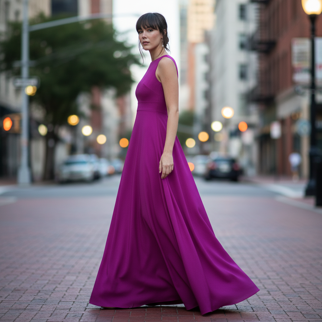 Vestido Largo Elegante en Colores Vibrantes
