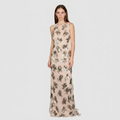 Vestido Largo Floral con Brillos – Elegancia Sofisticada