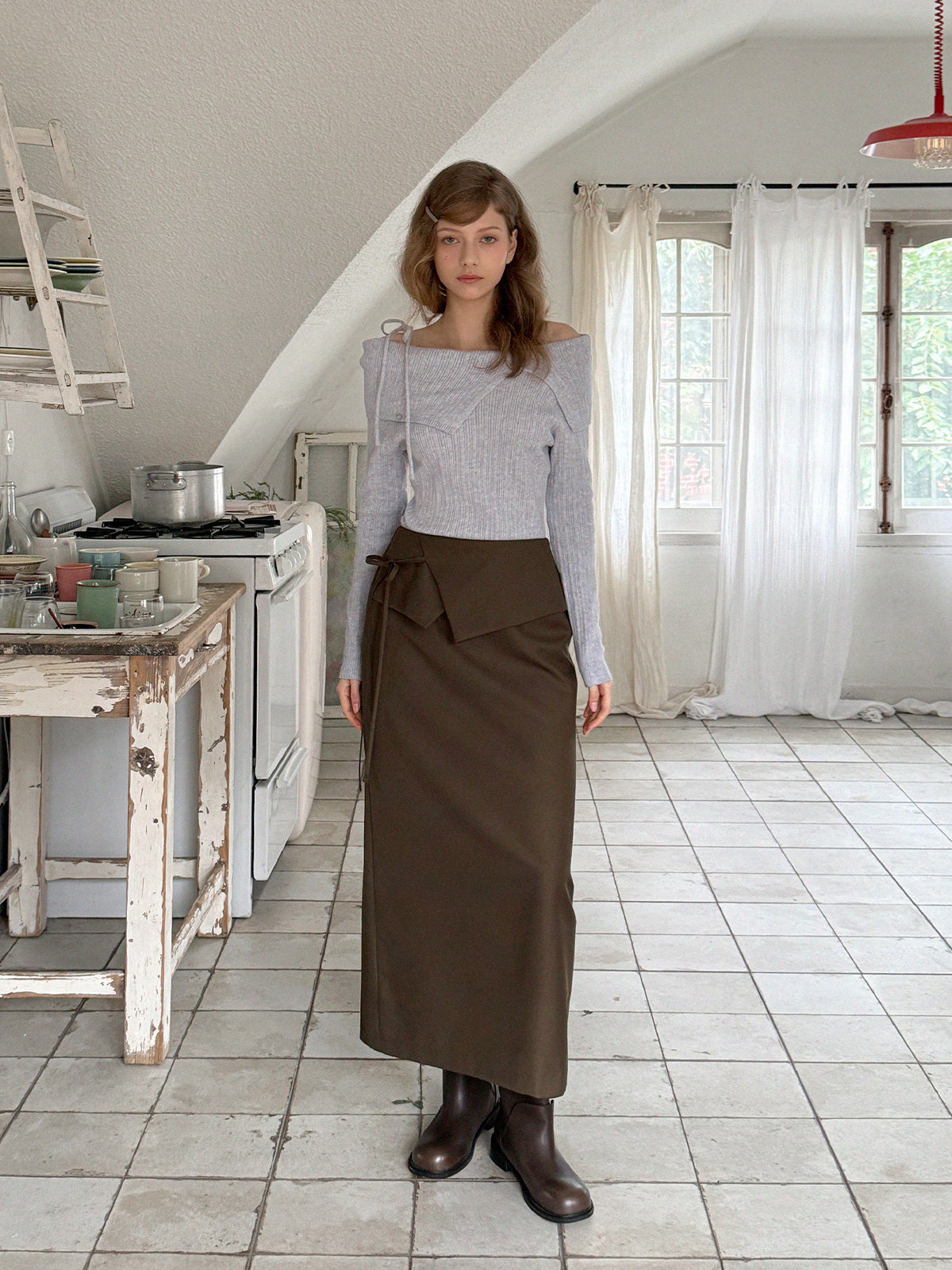 【TWEE】Robin Off-Shoulder Strap Knit