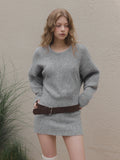 [TWEE] Rein Loose-Fit Knit Dress (Belt Set)