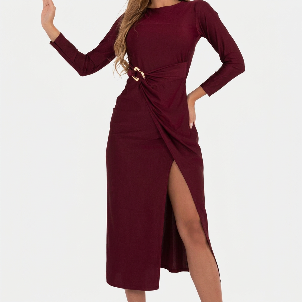 Vestido Larga Manga con Detalle Elegante – Estilo Exclusivo
