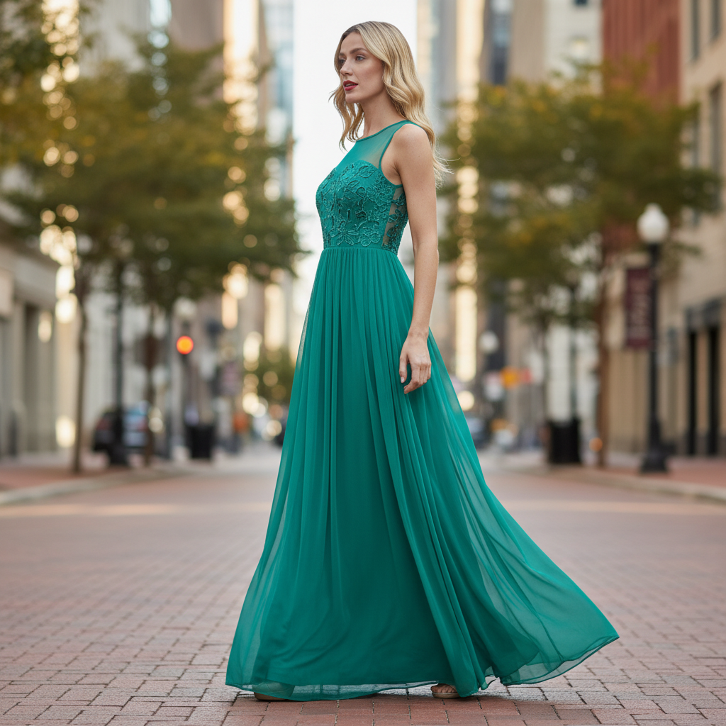Vestido Largo de Tul Rhiannon Elegante Icara Beaumont - LONG DRESSES - vista 5 (RED / M)