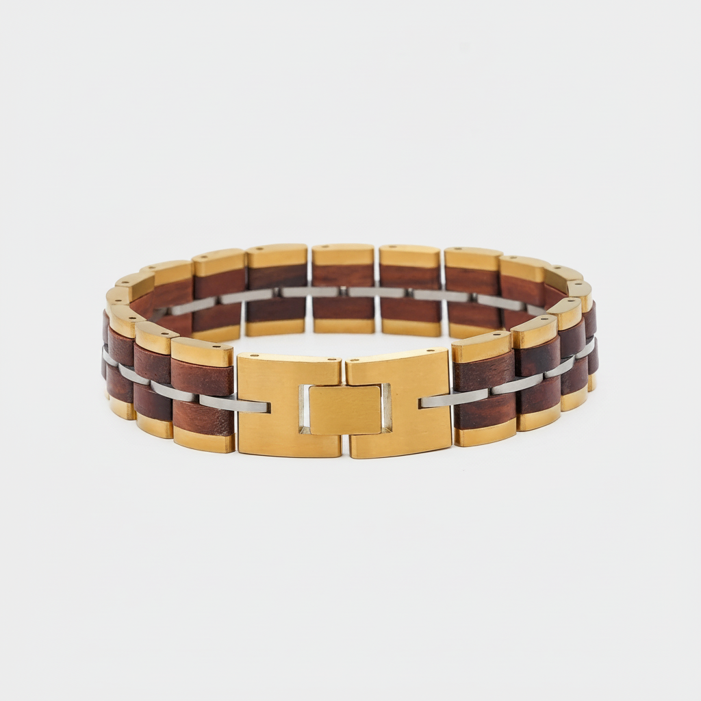 Pulsera Veridian de Acero y Madera Icara Beaumont - Bracelets - vista 3