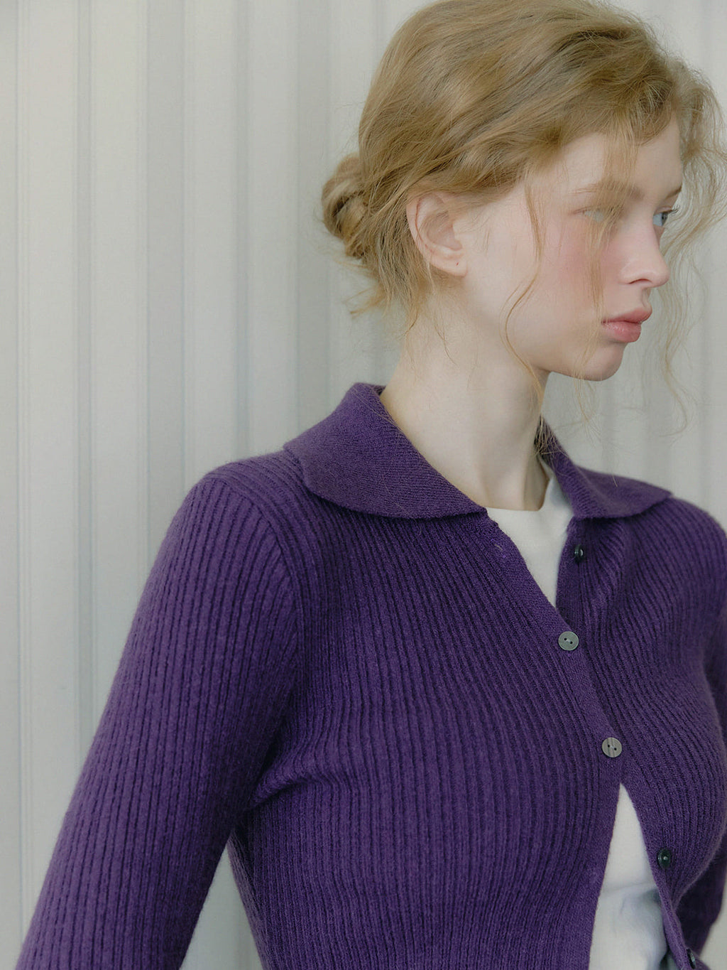 Selene| Cárdigan Ribete Violeta