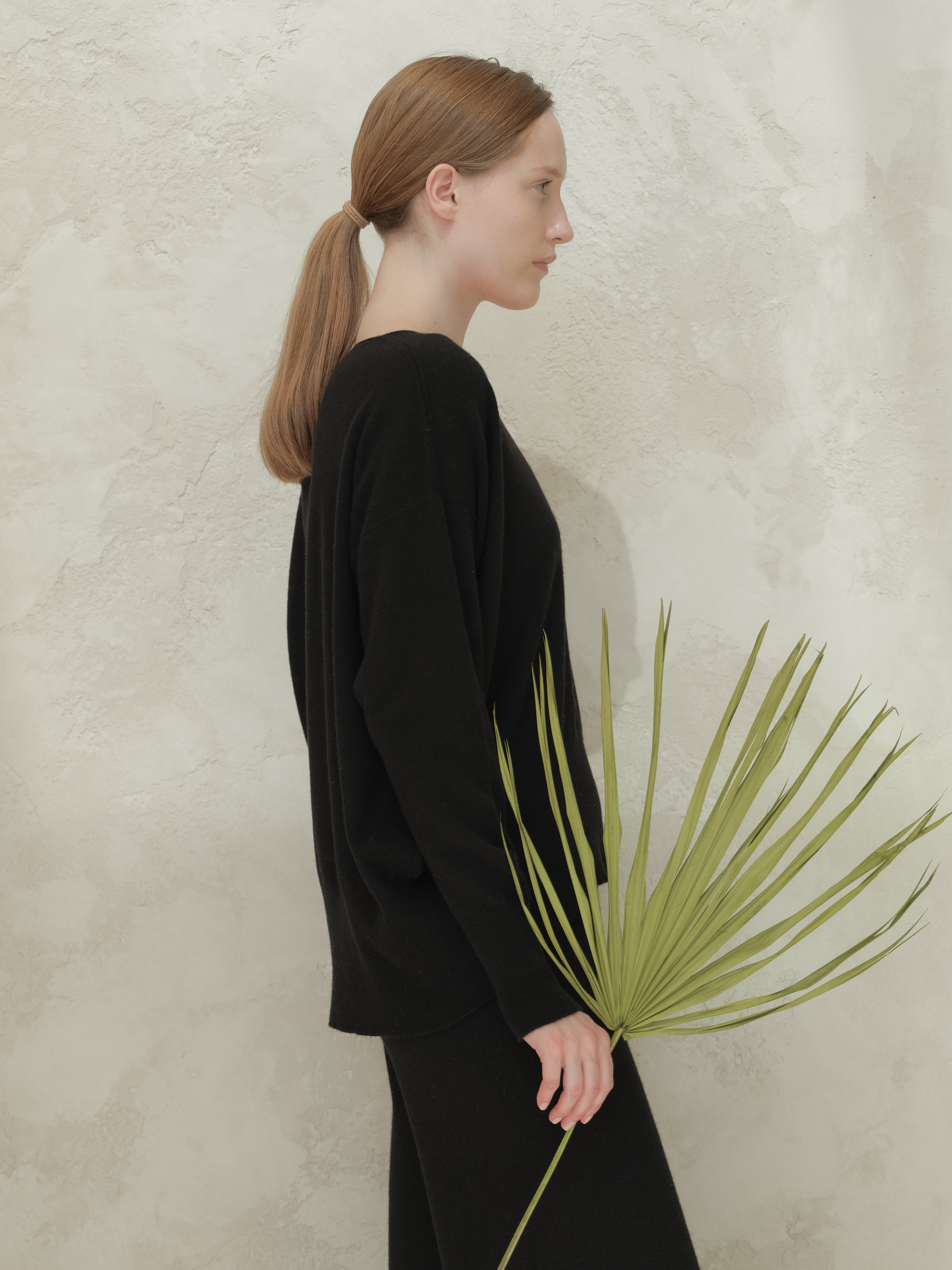 Suéter Maxi V-Neck en Mezcla de Cachemira