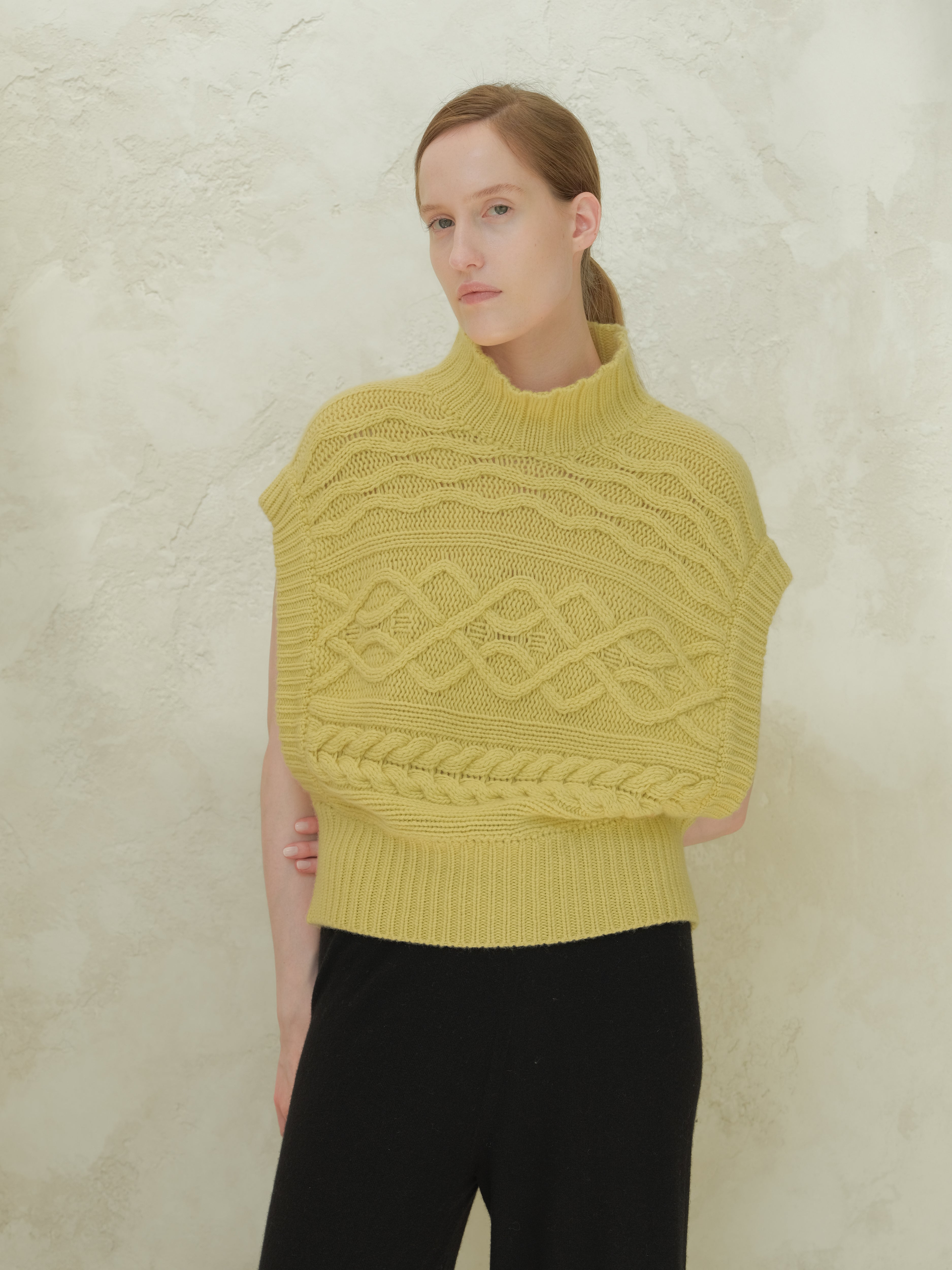 Túnica de Maxi Trenzado en Mezcla de Cachemira