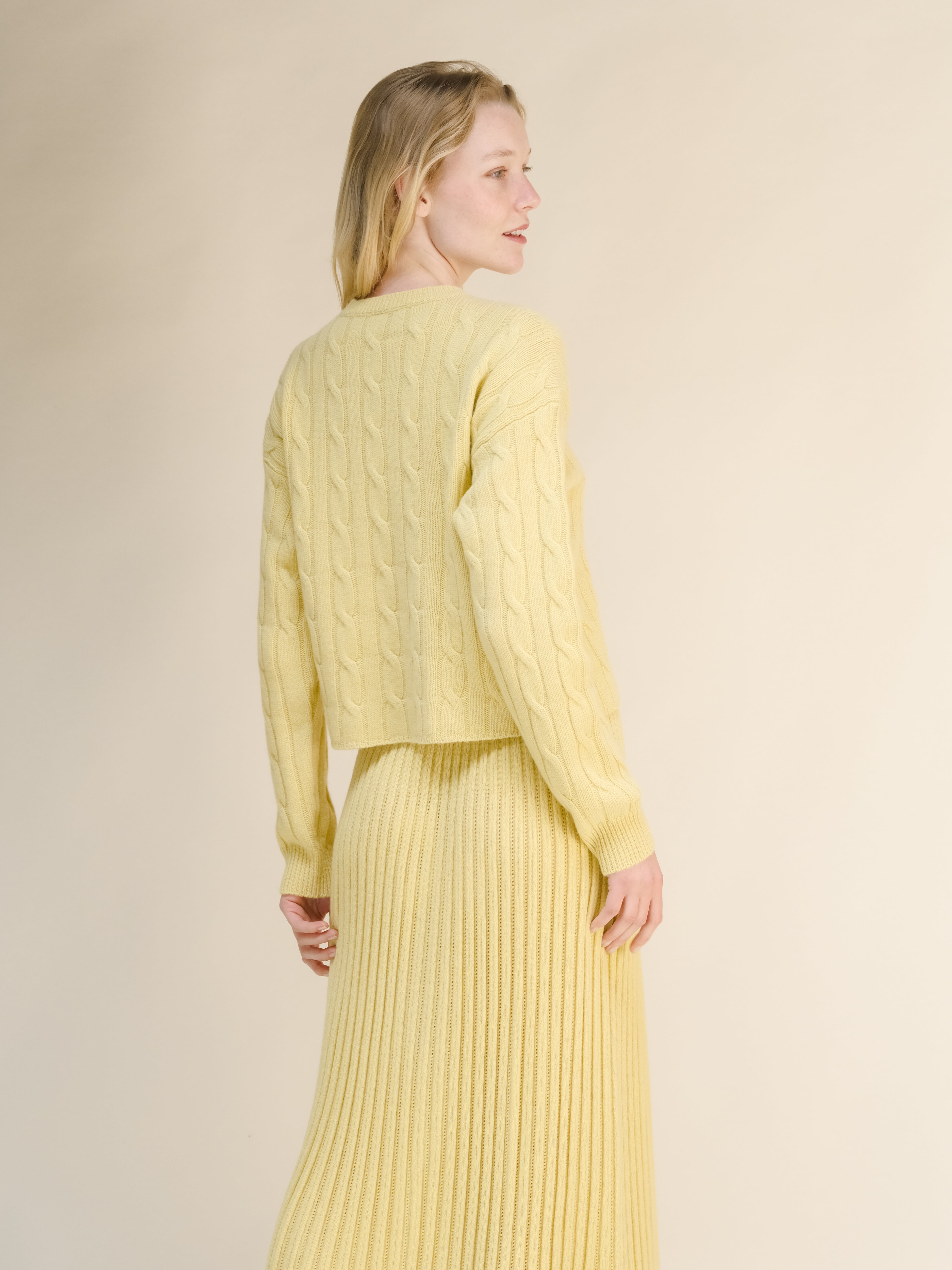 Suéter Cropped de Mezcla de Cachemir