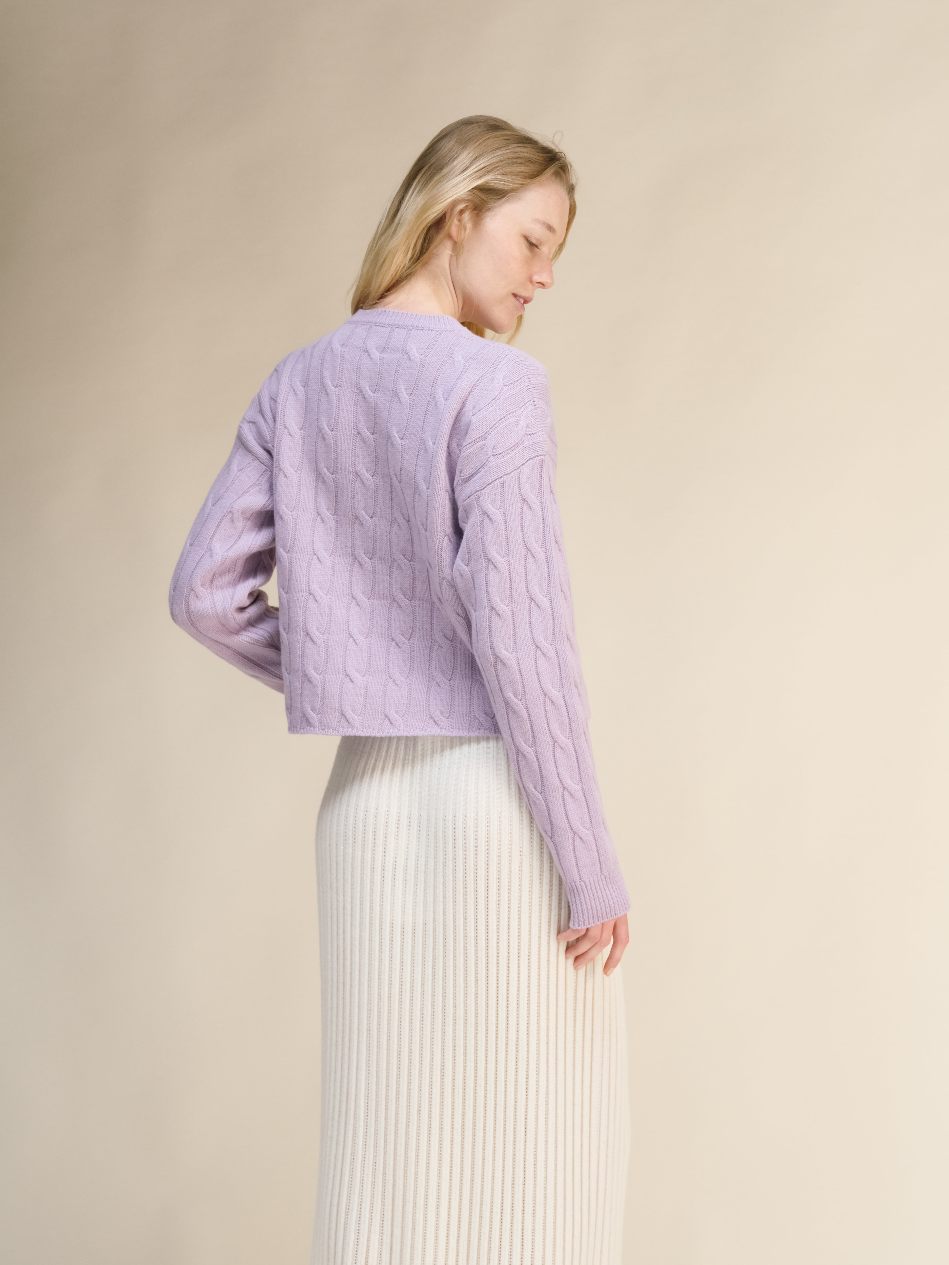 Suéter Cropped de Mezcla de Cachemir