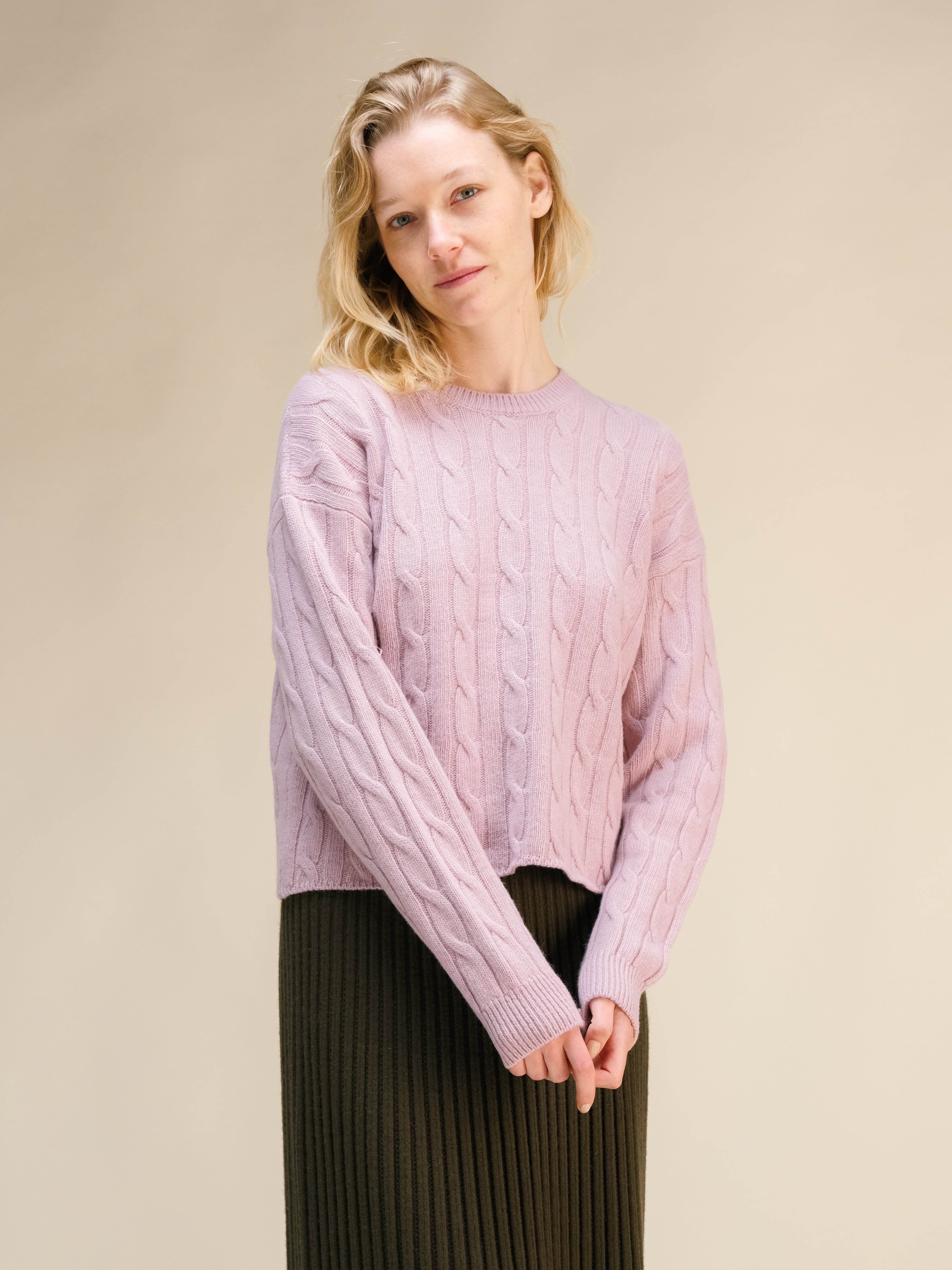 Suéter Cropped de Mezcla de Cachemir