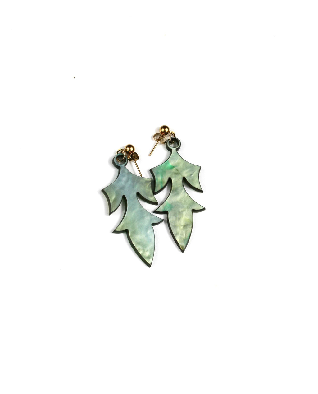 Pendientes mármol verde y amarillo, Elegancia Natural-2