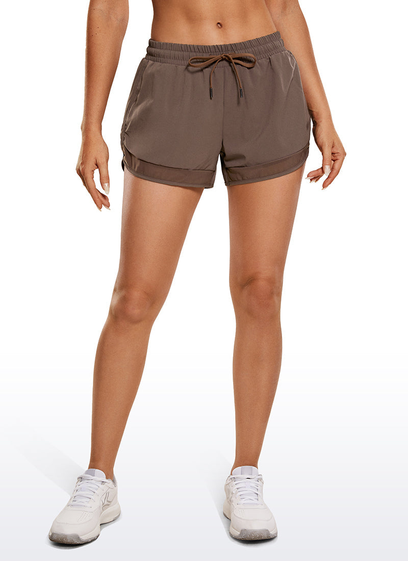 Shorts deportivos de tiro medio con forro y bolsillo con cremallera Feathery-Fit 3''