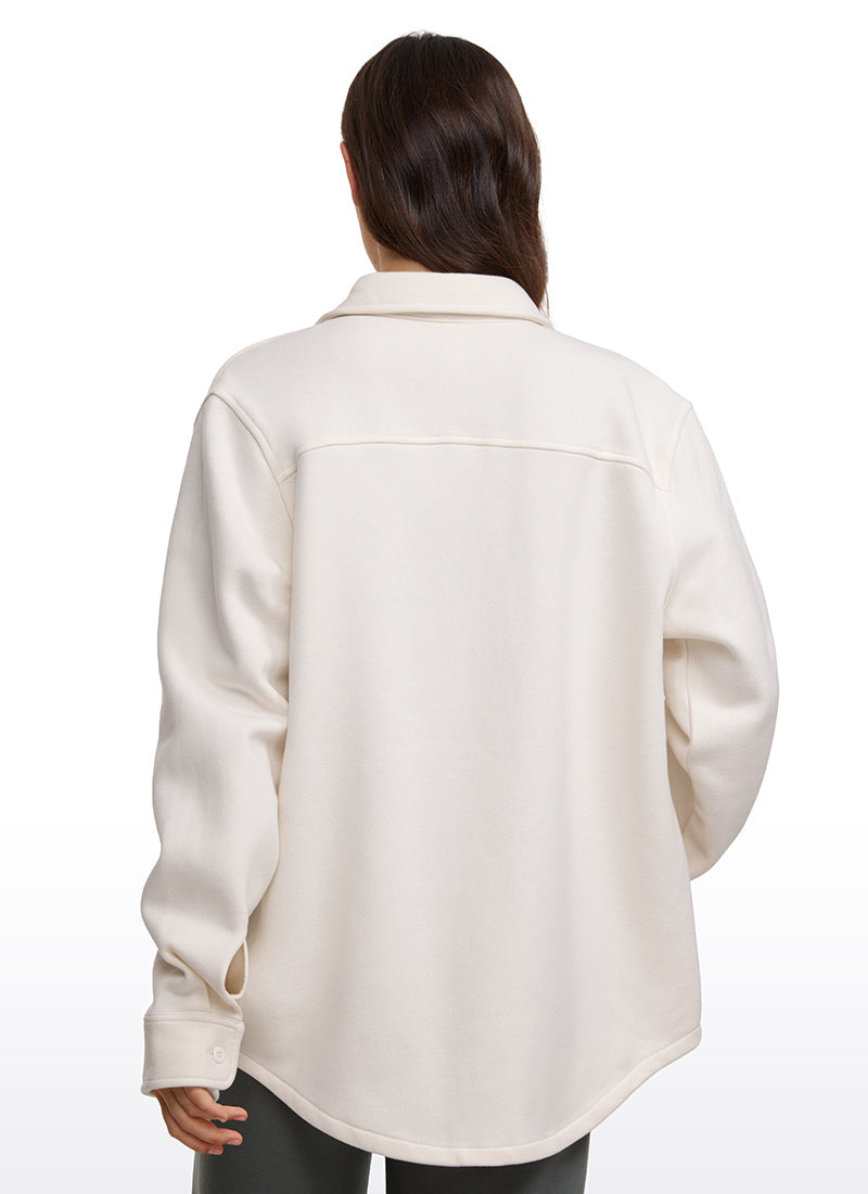 Fleece Lined Oversized Button Down Jacket