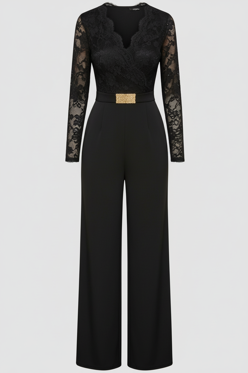 Cesaria| Vestido encaje palazzo