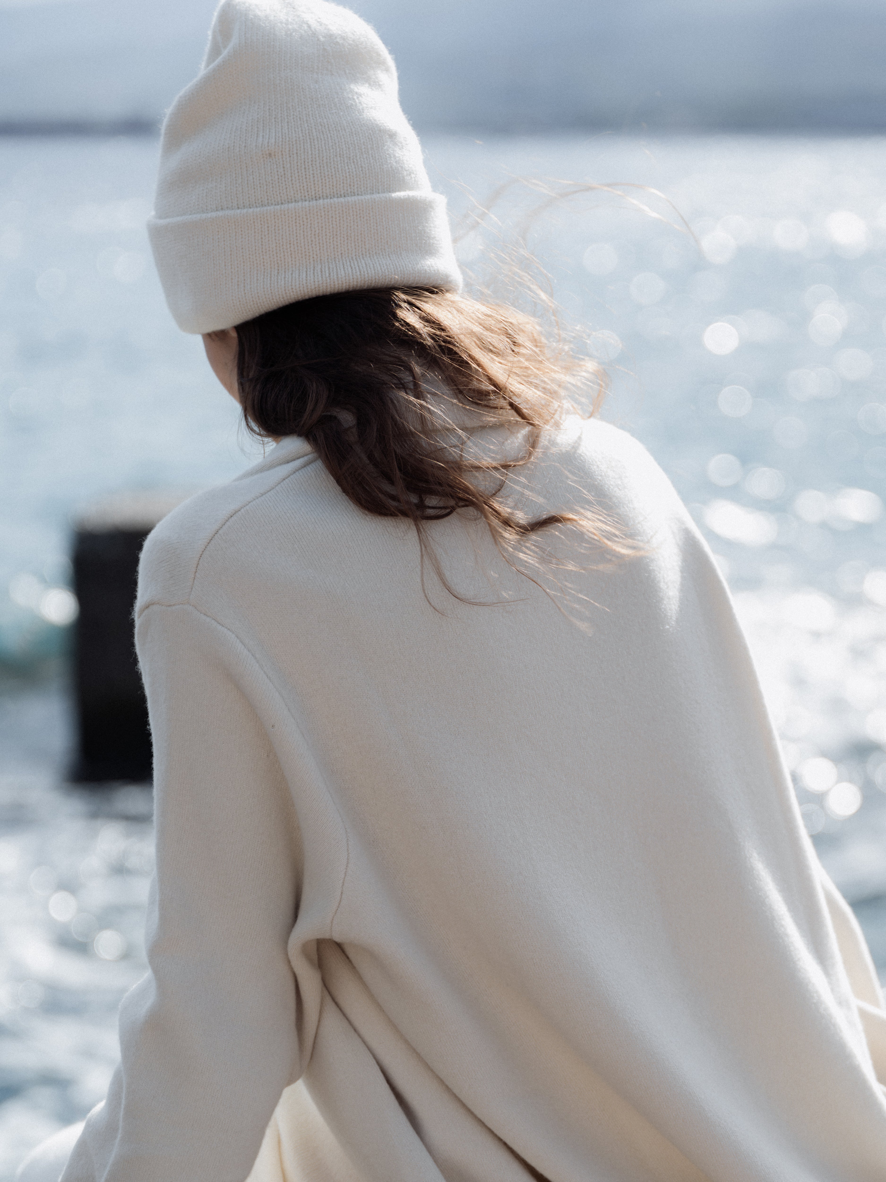 Gorro de Mezcla de Cashmere Doble Tejido