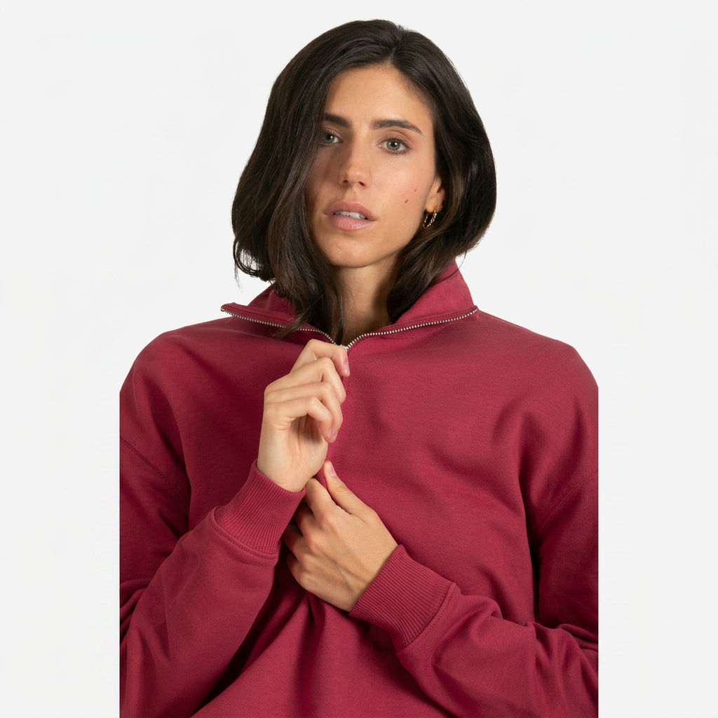 Sudadera Orgánica Oversize con Cremallera - 021