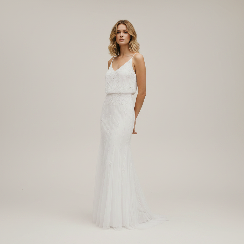Vestido Columna Bordado Thalia Vestidos Icara Beaumont - LONG DRESSES - vista 4 (XS)