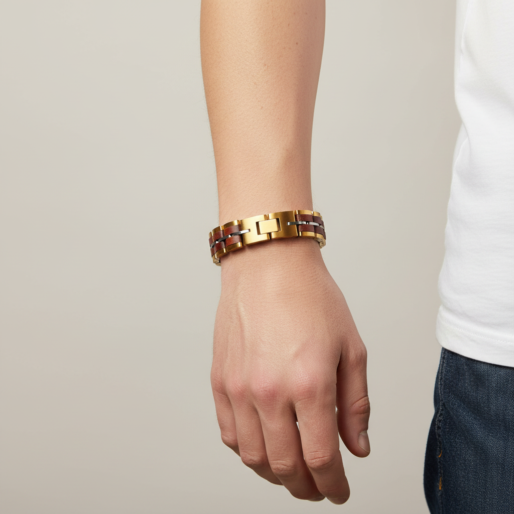 Pulsera Veridian de Acero y Madera Icara Beaumont - Bracelets - vista 4