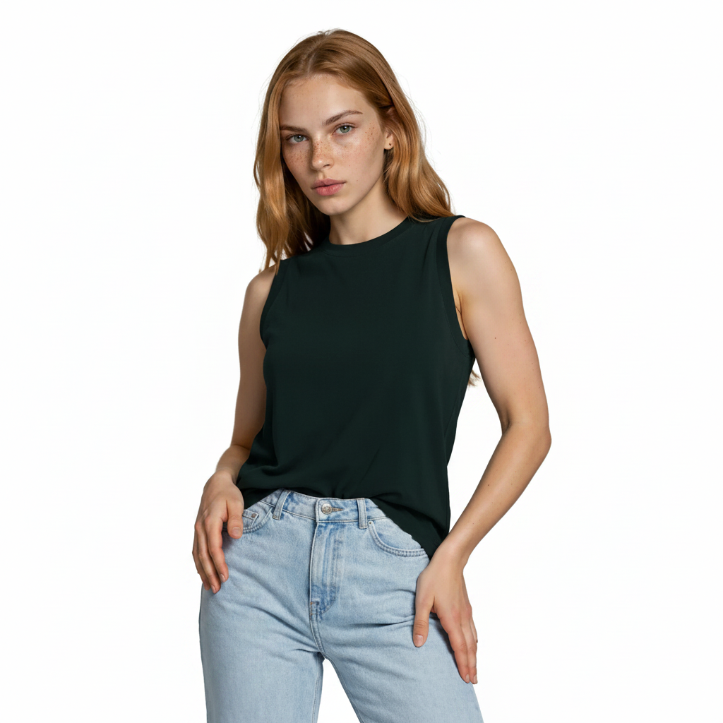 Camiseta Básica Velia sin Mangas Algodón Icara Beaumont - Camiseta sin mangas - vista 3 (Blanco / S)