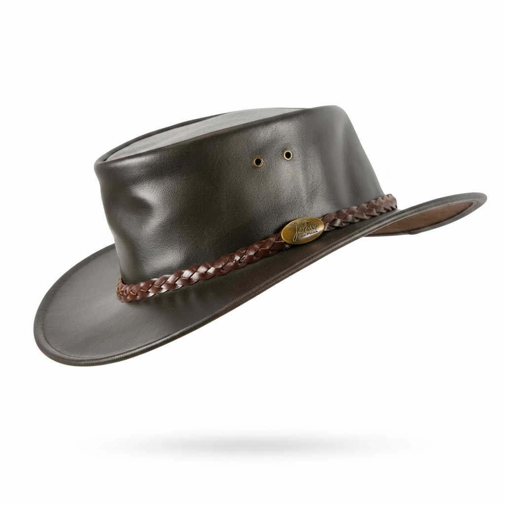 Aurelia Sombrero Cuero Australiano Marrón Icara Beaumont - Australian Leather Hats - vista 3 (XX-LARGE (63cm))