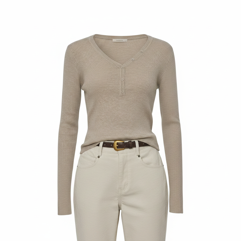 Suéter Punto Canalé Slate Ropa de Mujer N/a Twee (Beige)