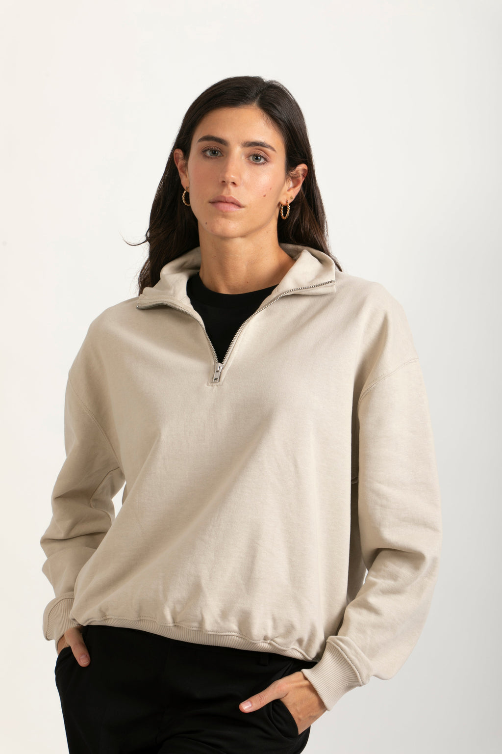 Sudadera Orgánica Oversize con Cremallera - 021-6