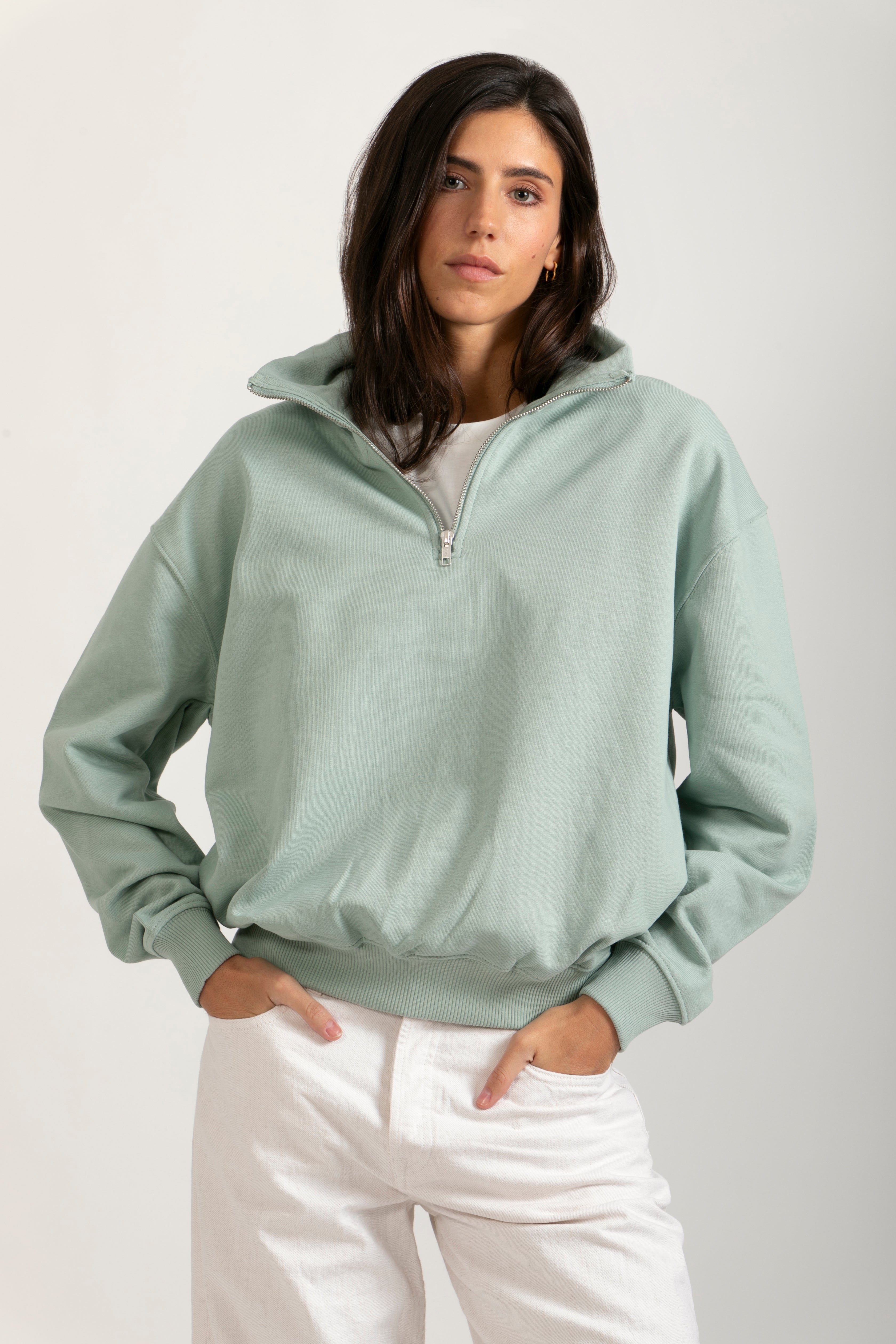 Sudadera Orgánica Oversize con Cremallera - 021-1