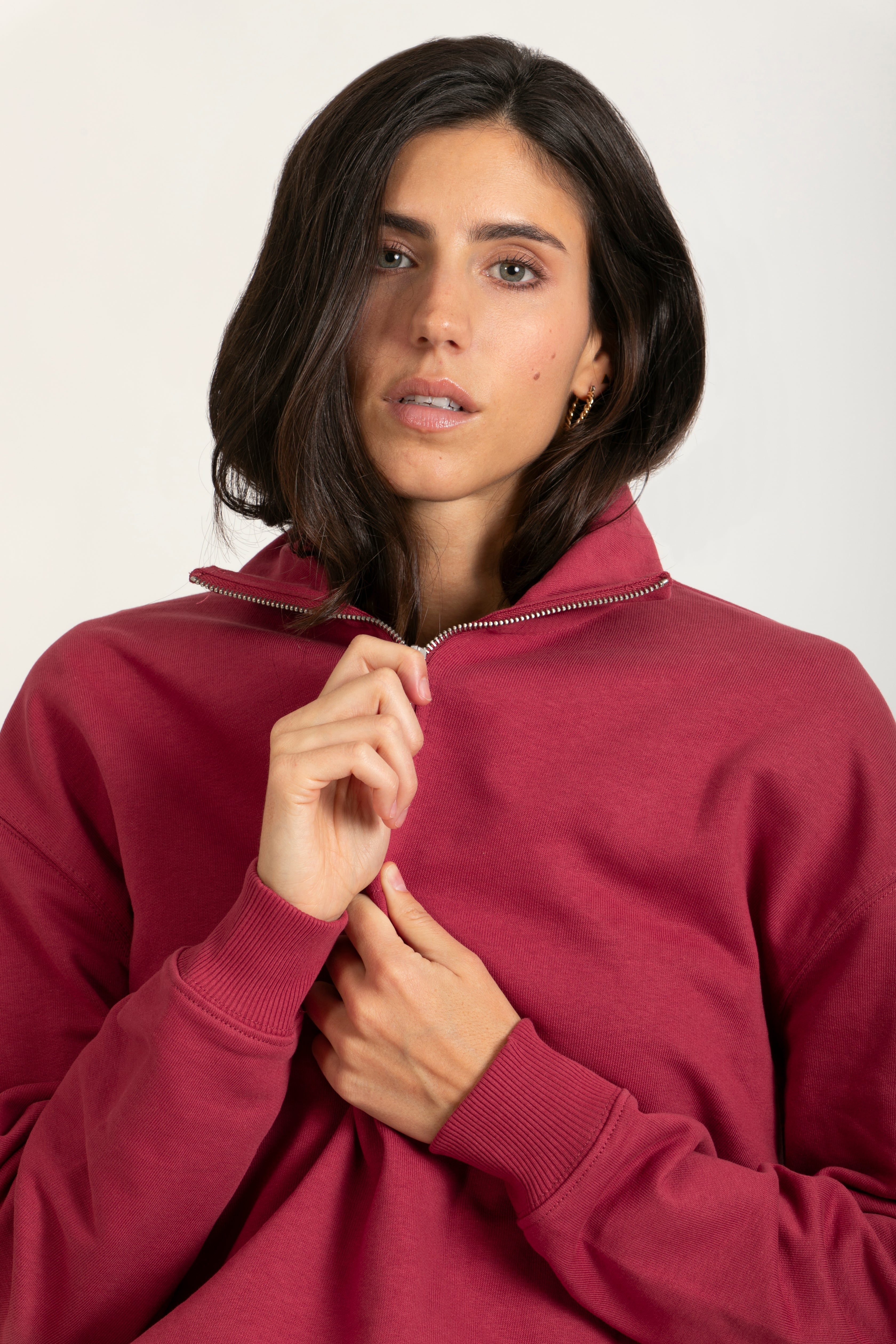 Sudadera Orgánica Oversize con Cremallera - 021-0