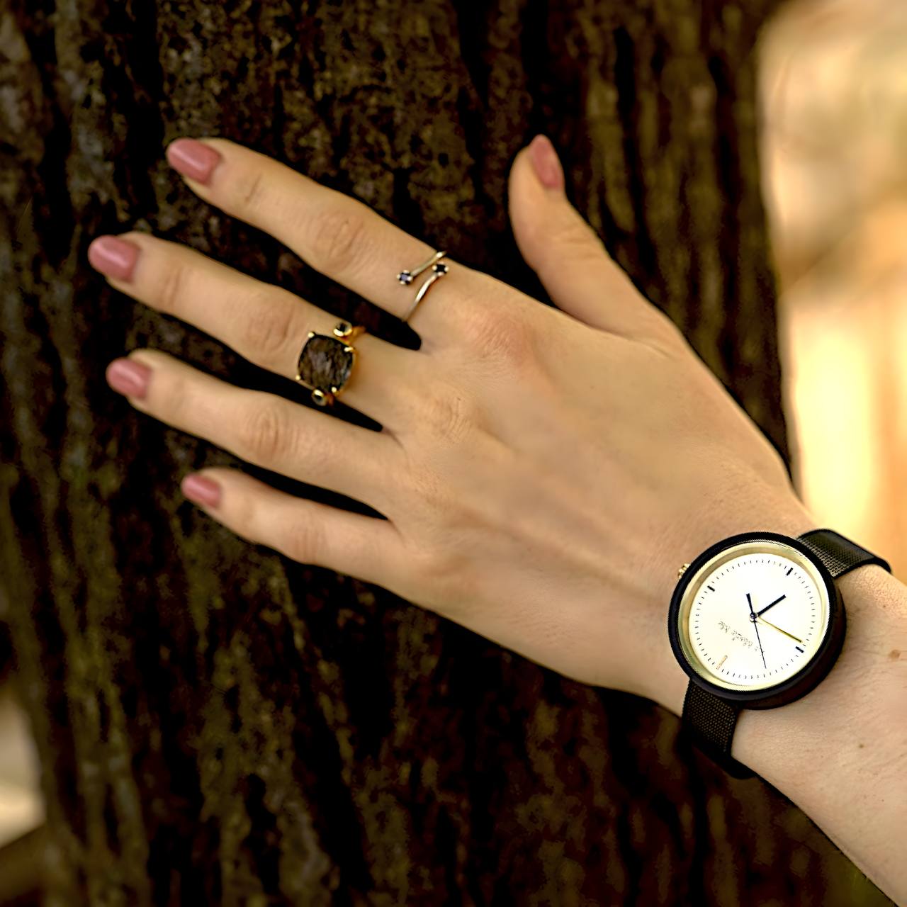 Ring Nebbia - Sterling Silver Rutilated Quartz & Labradorite Ring-2