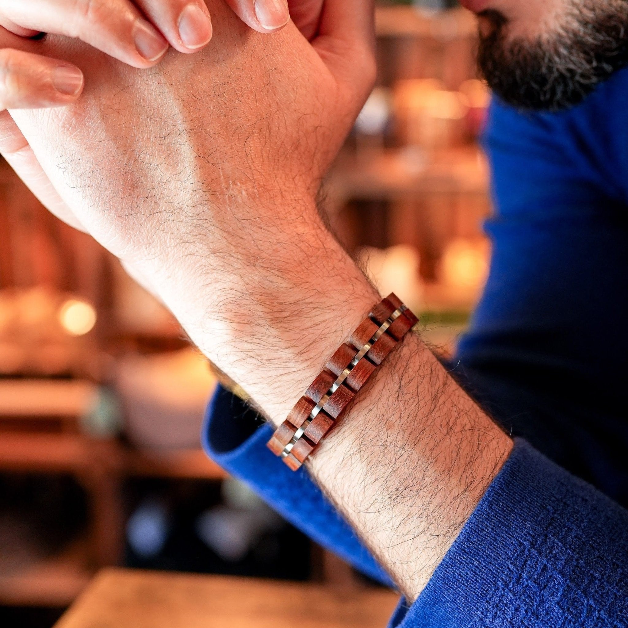Bracelet Tor - Eco-Friendly Redwood & Steel Norse Bracelet-1