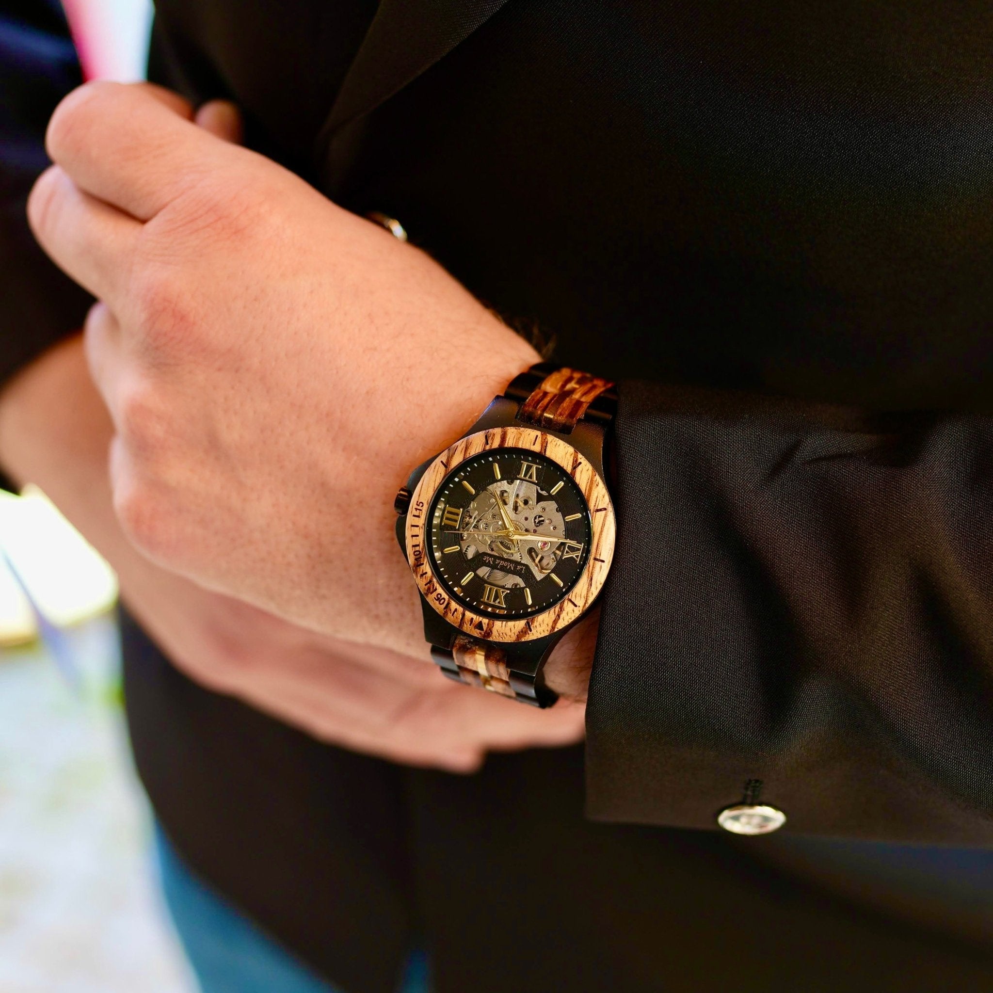 Watch Notterdam Automatic Zebrawood - Eco-Friendly Wooden Watch-3